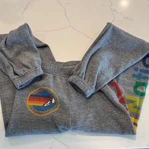 Gray Aviator Nation Rainbow Logo Sweatpants